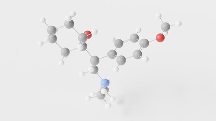 Canvas Print - venlafaxine molecule 3d, molecular structure, ball and stick model, structural chemical formula antidepressant