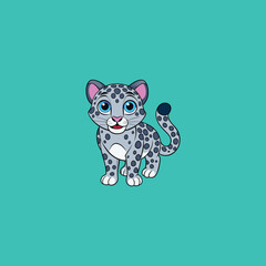 Poster - Cartoon cute baby leopard 