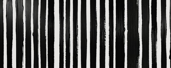 Leinwandbilder - a repeating pattern of vertical black and white stripes, creating a rhythmic and visually striking design
