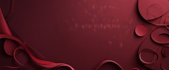 Aufkleber - Abstract red background with curved lines and circles, creating a dynamic and visually striking composition.