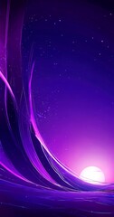 Poster - a serene night sky with a full moon and twinkling stars The moon is positioned in the lower right corner, casting a soft glow on the surrounding area The