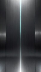 Fototapete - a dark, metallic surface with a single, bright light shining through a vertical line, creating a sense of depth and perspective