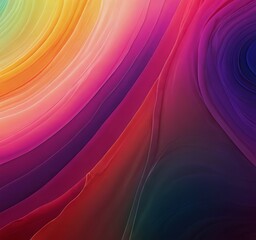 Aufkleber - a vibrant abstract pattern composed of overlapping curved lines in a spectrum of colors, including yellow, orange, pink, purple, and blue, creating a dynamic and visually