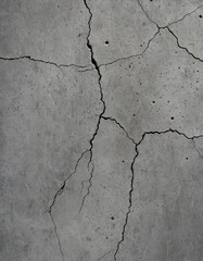 Poster - a close-up view concrete surface with visible cracks and crevices, conveying a sense of wear and tear