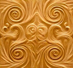 Leinwandbilder - a repeating pattern of swirling, organic shapes in a light beige color, creating a sense of movement and fluidity