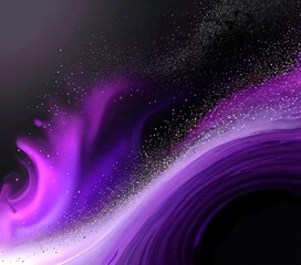 Fototapete - a swirling, abstract pattern of purple and black hues, with white speckles scattered throughout, creating a sense of movement and dynamism