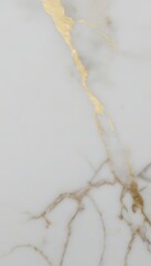 Fototapete - a close-up view marble surface with a gold-colored crack running through it, creating a striking contrast against the white background