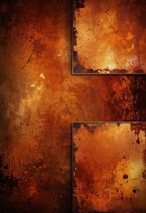Fototapete - The contains three distinct sections, each with a unique texture and color scheme The top section features a rough, textured surface with a warm, orange-brown hue