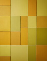 Poster - a grid of square tiles in various shades of yellow and green, arranged in a visually appealing pattern