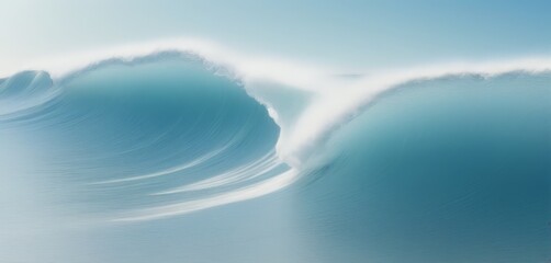 Aufkleber - A large, curling wave with a bright blue-green color and white foam on top, captured from a distance.