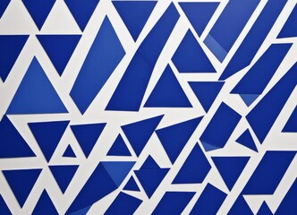 Aufkleber - a pattern of blue triangles arranged in a diagonal line across a white background