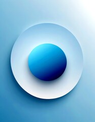 Fototapete - a minimalist design with a blue circle and a white circle, set against a gradient blue background.