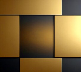 Aufkleber - a geometric pattern composed of overlapping rectangular panels in varying shades of gold and black, creating a visually striking and abstract design.