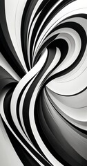 Leinwandbilder - a striking abstract composition featuring a swirling pattern of black and white lines, creating a sense of dynamic movement and energy