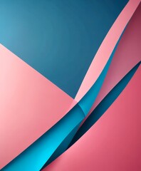 Aufkleber - a geometric abstract composition with overlapping pink and blue shapes, creating a dynamic and visually striking pattern