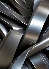 Aufkleber - a close-up view metallic surface with a complex, abstract pattern of curved and intersecting lines, creating a sense of depth and movement
