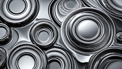 Leinwandbilder - a close-up view metallic surface with a repeating pattern of circular shapes, creating a visually striking and abstract design