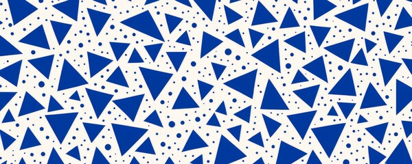 Aufkleber - a repeating pattern of blue triangles and white dots, creating a visually striking and geometric design