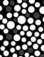 Poster - A black and white featuring a pattern of white circles scattered across a dark background