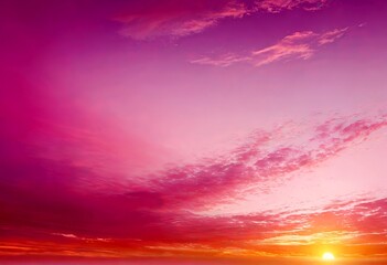 Aufkleber - A breathtaking sunset scene with a vibrant gradient of pink, purple, and orange hues, as the sun dips below the horizon