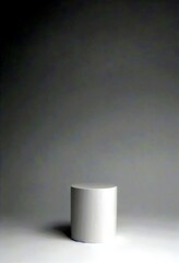 Poster - A white cylindrical object stands alone against a plain white background