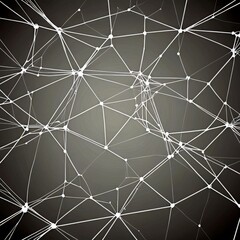 Leinwandbilder - a complex network of interconnected lines and dots, creating a visually striking abstract pattern The lines and dots are arranged in a grid-like