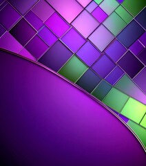 Fototapete - a vibrant abstract pattern composed of overlapping purple and green squares, creating a dynamic and visually striking composition