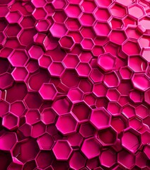 Leinwandbilder - a repeating pattern of pink hexagonal shapes, creating a visually striking and geometric design.