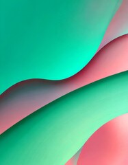 Aufkleber - a vibrant abstract composition of overlapping curved lines in shades of green, pink, and red, creating a dynamic and visually striking pattern.