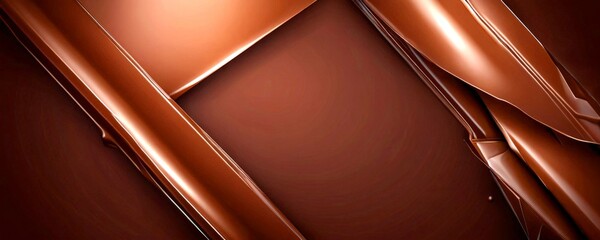 Fototapete - a close-up view chocolate-colored surface with a glossy, shiny texture The background is a dark brown color, providing a contrast to the chocolate-colored surface The