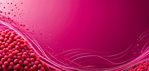 Leinwandbilder - a vibrant abstract background with a gradient of pink and purple hues The central focus is a cluster of red berries, which appear to be frozen, creating a sense of depth