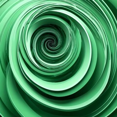 Fototapete - a spiral pattern composed of green and black shapes, creating a visually striking and abstract design