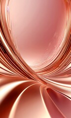 Fototapete - a digital illustration pinkish-orange abstract background with curved lines and a gradient effect, creating a sense of movement and depth