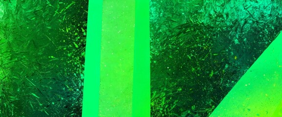 Poster - a vibrant abstract composition with a mix of green and black hues, creating a dynamic and visually striking effect