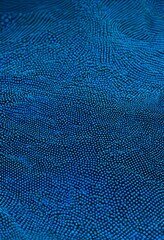 Leinwandbilder - a close-up view textured surface with a pattern of small blue dots arranged in a random, overlapping manner, creating a sense of depth and movement