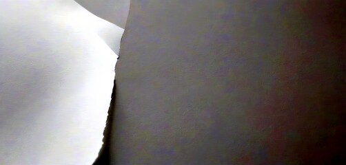 Leinwandbilder - A close-up view piece of white paper, with a small tear on the left side, against a plain white background