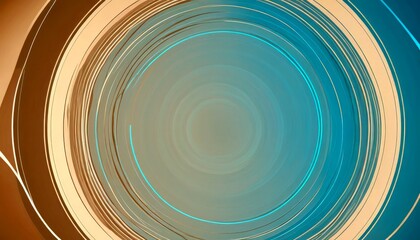Leinwandbilder - a circular pattern with concentric circles of varying shades of blue and brown, creating a sense of depth and movement