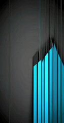 Fototapete - a dark background with vertical blue lines that create a striking contrast against the black background