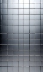 Leinwandbilder - A grid of square tiles in a metallic gray color, creating a uniform and repetitive pattern