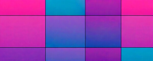 Leinwandbilder - A grid of nine squares, each with a different color: pink, blue, purple, and teal.