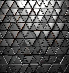 Poster - a repeating pattern of black triangles arranged in a grid-like fashion, creating a visually striking and geometric design