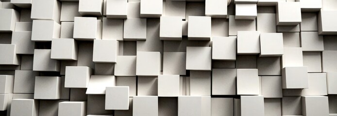 Leinwandbilder - A white cube pattern, with the cubes varying in size and orientation, creating a visually striking and abstract design