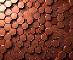 Leinwandbilder - a repeating pattern of brown hexagonal shapes arranged in a grid-like fashion, creating a visually striking and textured background
