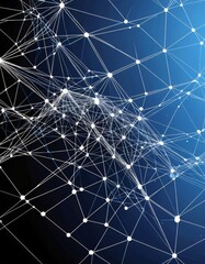 Leinwandbilder - a complex network of interconnected lines and dots, resembling a digital or technological network The lines and dots are arranged in a grid-like pattern,
