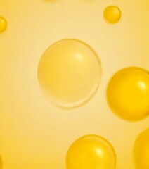 Poster - a close-up view yellow liquid, possibly oil or vinegar, with small bubbles or droplets scattered throughout, creating a visually interesting and abstract pattern