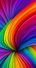 Poster - a vibrant, abstract pattern composed of overlapping, concentric circles in a spectrum of colors, creating a mesmerizing visual effect