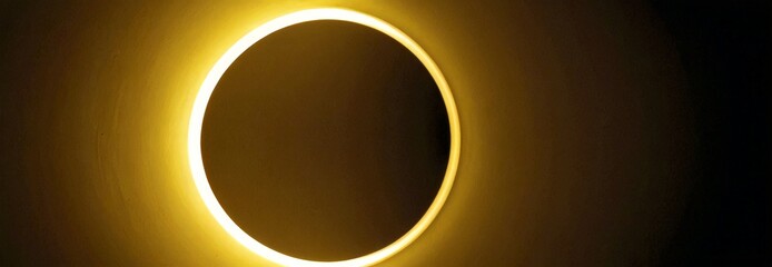 Leinwandbilder - A solar eclipse, with the moon completely obscuring the sun, is captured in a close-up view The sun is partially obscured by a ring of light, creating a circular shadow on