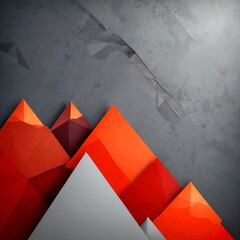 Leinwandbilder - a geometric pattern of overlapping red and gray triangles, creating a sense of depth and texture