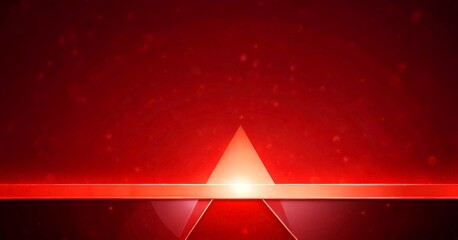 Leinwandbilder - a red and orange abstract background with a triangular shape in the center, surrounded by a red glow and small white dots