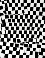 Leinwandbilder - a black and white checkered pattern composed of numerous small squares, creating a visually striking and abstract design